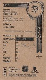 2018-19 O-Pee-Chee - Minis #M-51 Sidney Crosby Back