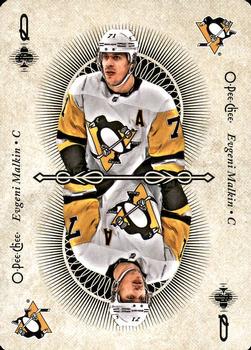 2018-19 O-Pee-Chee - Playing Cards #Q♣ Evgeni Malkin Front