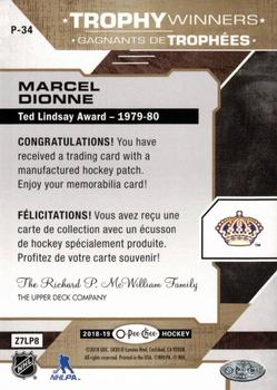2018-19 O-Pee-Chee - Manufactured Trophy Winners Patches #P-34 Marcel Dionne Back