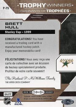 2018-19 O-Pee-Chee - Manufactured Trophy Winners Patches #P-75 Brett Hull Back