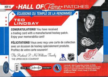 2018-19 O-Pee-Chee - Manufactured HOF Logo Patches #HOF-6 Ted Lindsay Back