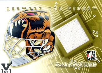 2015-16 In The Game Final Vault - 2007-08 In The Game Between The Pipes - Mask Game-Used (Silver Vault Stamp) #MGU-13 Tim Thomas Front
