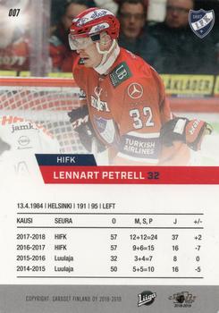 2018-19 Cardset Finland #007 Lennart Petrell Back
