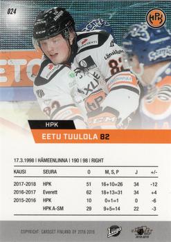 2018-19 Cardset Finland #024 Eetu Tuulola Back