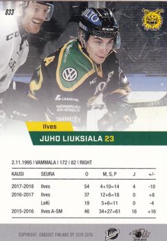 2018-19 Cardset Finland #033 Juho Liuksiala Back
