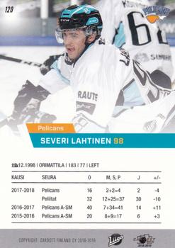 2018-19 Cardset Finland #120 Severi Lahtinen Back