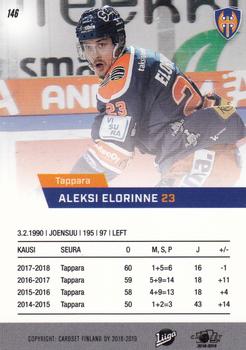 2018-19 Cardset Finland #146 Aleksi Elorinne Back