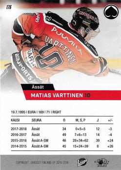 2018-19 Cardset Finland #176 Matias Varttinen Back