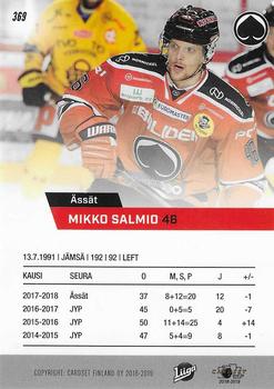 2018-19 Cardset Finland #369 Mikko Salmio Back