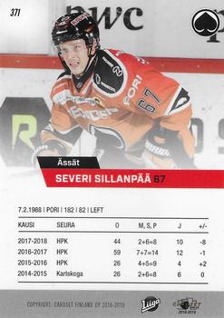 2018-19 Cardset Finland #371 Severi Sillanpää Back