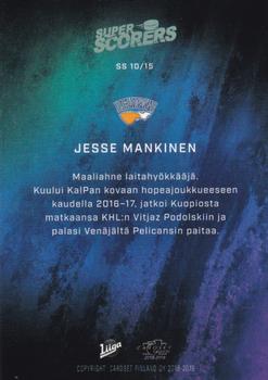 2018-19 Cardset Finland - Super Scorers #SS 10 Jesse Mankinen Back