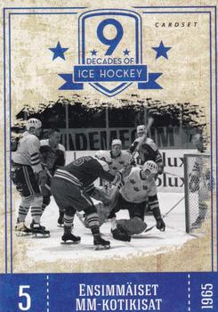 2018-19 Cardset Finland - 9 Decades of Ice Hockey #5 Ensimmäiset MM-kotikisat Front