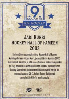 2018-19 Cardset Finland - 9 Decades of Ice Hockey #9 Jari Kurri Back