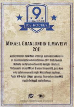 2018-19 Cardset Finland - 9 Decades of Ice Hockey #10 Mikael Granlund Back