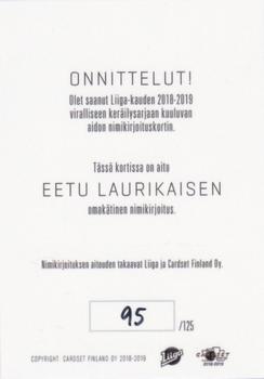 2018-19 Cardset Finland - Signature #NNO Eetu Laurikainen Back