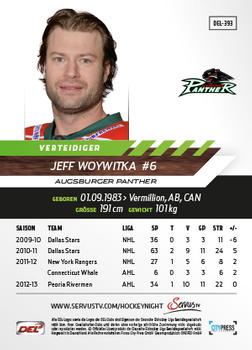 2013-14 Playercards Premium Serie Update (DEL) #393 Jeff Woywitka Back