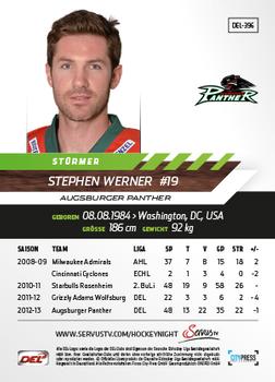 2013-14 Playercards Premium Serie Update (DEL) #396 Stephen Werner Back