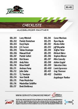 2013-14 Playercards Premium Serie Update (DEL) #402 Checkliste Augsburg Back