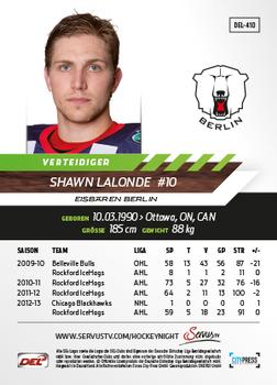 2013-14 Playercards Premium Serie Update (DEL) #410 Shawn Lalonde Back