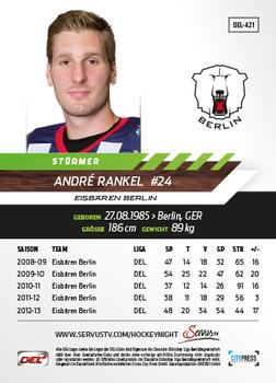 2013-14 Playercards Premium Serie Update (DEL) #421 Andre Rankel Back