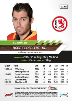 2013-14 Playercards Premium Serie Update (DEL) #434 Bobby Goepfert Back