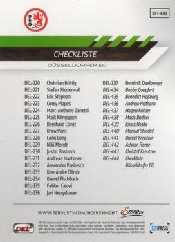 2013-14 Playercards Premium Serie Update (DEL) #444 Checkliste Dusseldorf Back