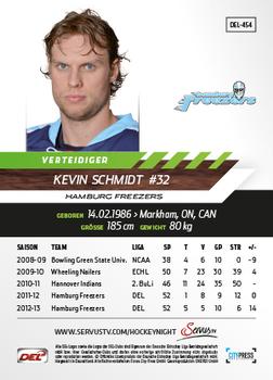 2013-14 Playercards Premium Serie Update (DEL) #454 Kevin Schmidt Back