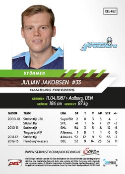 2013-14 Playercards Premium Serie Update (DEL) #462 Julian Jakobsen Back