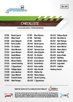 2013-14 Playercards Premium Serie Update (DEL) #470 Checkliste Hamburg Back