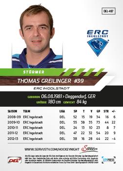 2013-14 Playercards Premium Serie Update (DEL) #487 Thomas Greilinger Back