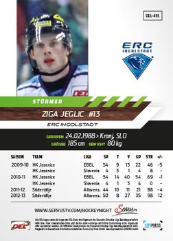 2013-14 Playercards Premium Serie Update (DEL) #495 Ziga Jeglic Back