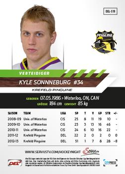2013-14 Playercards Premium Serie Update (DEL) #519 Kyle Sonnenburg Back