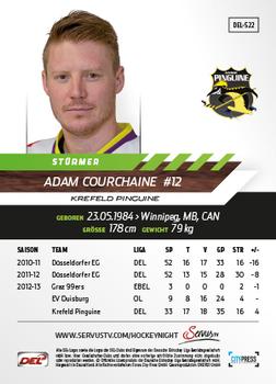 2013-14 Playercards Premium Serie Update (DEL) #522 Adam Courchaine Back