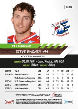 2013-14 Playercards Premium Serie Update (DEL) #534 Steve Wagner Back