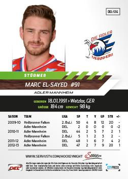 2013-14 Playercards Premium Serie Update (DEL) #556 Marc El-Sayed Back