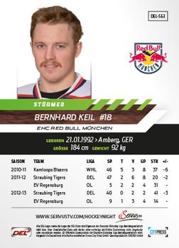2013-14 Playercards Premium Serie Update (DEL) #563 Bernhard Keil Back