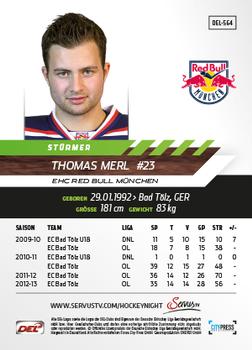 2013-14 Playercards Premium Serie Update (DEL) #564 Thomas Merl Back