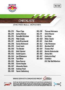 2013-14 Playercards Premium Serie Update (DEL) #568 Checkliste EHC Red Bull München Back