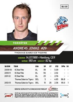 2013-14 Playercards Premium Serie Update (DEL) #569 Andreas Jenike Back