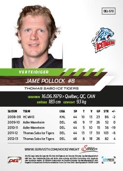 2013-14 Playercards Premium Serie Update (DEL) #570 Jame Pollock Back
