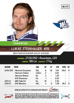 2013-14 Playercards Premium Serie Update (DEL) #579 Lukas Steinhauer Back