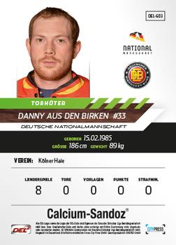 2013-14 Playercards Premium Serie Update (DEL) #603 Danny Aus Den Birken Back