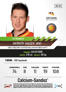 2013-14 Playercards Premium Serie Update (DEL) #610 Patrick Hager Back