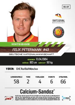 2013-14 Playercards Premium Serie Update (DEL) #617 Felix Petermann Back
