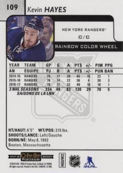 2017-18 O-Pee-Chee Platinum - Rainbow Color Wheel #109 Kevin Hayes Back