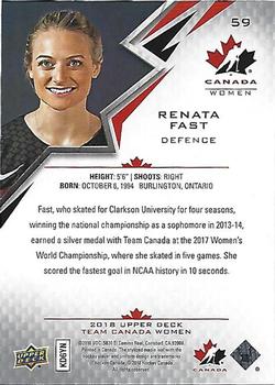 2018 Upper Deck Team Canada Juniors #59 Renata Fast Back