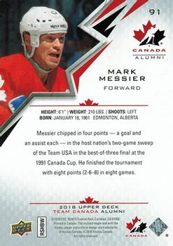 2018 Upper Deck Team Canada Juniors #91 Mark Messier Back