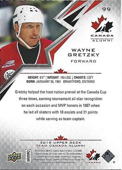 2018 Upper Deck Team Canada Juniors #99 Wayne Gretzky Back