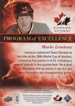 2018 Upper Deck Team Canada Juniors - Program of Excellence #POE-29 Mario Lemieux Back