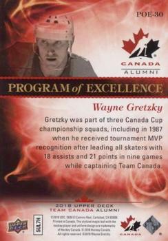 2018 Upper Deck Team Canada Juniors - Program of Excellence #POE-30 Wayne Gretzky Back